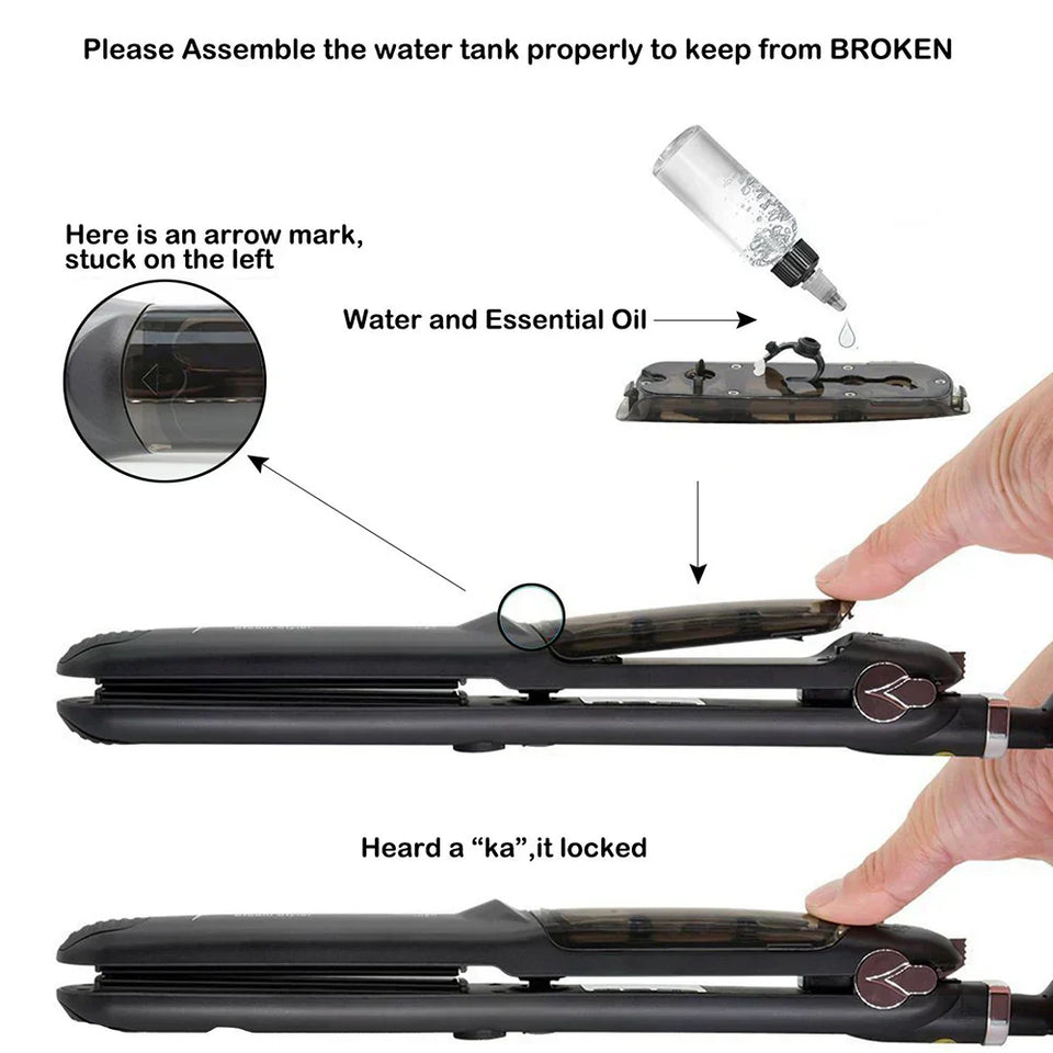 PROFESSIONAL STEAM HAIR STRAIGHTENER